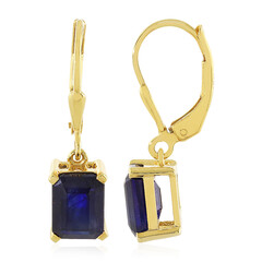 Boucles d'oreilles en argent et Saphir bleu de Madagascar