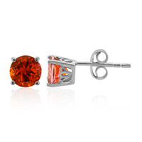 Boucles d'oreilles en argent et Topaze mandarine