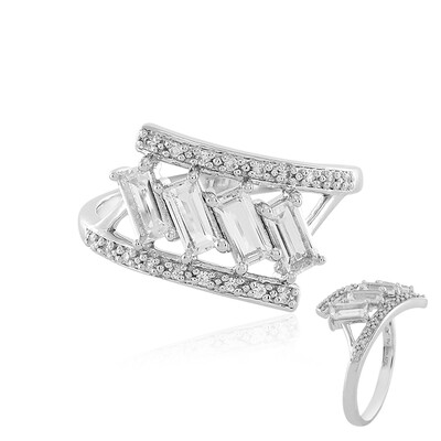 Bague en argent et Topaze blanche