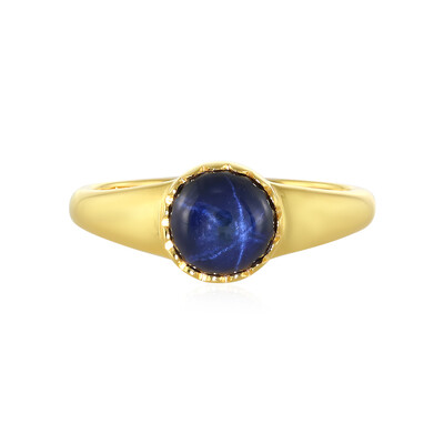 Bague en argent et Saphir étoilé bleu