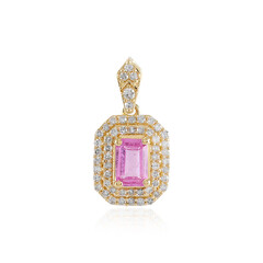 Pendentif en or et Saphir parme