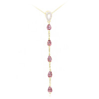 Collier en or et Saphir Padparadscha non chauffé