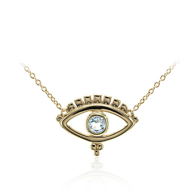 Collier en argent et Topaze bleu ciel (M de Luca)
