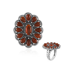 Bague en argent et Onyx rouge (Desert Chic)
