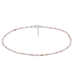 Collier en argent et Opale rose