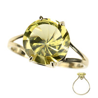 Bague en or et Quartz de l'Ouro Verde