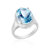 Bague en argent et Topaze bleu ciel