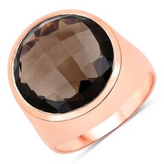 Bague en argent et Quartz fumé