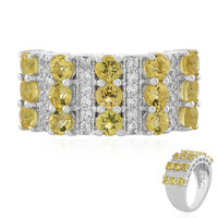 Bague en argent et Béryl doré