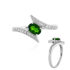 Bague en argent et Diopside de Russie