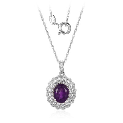 Collier en argent et Améthyste de Zambie