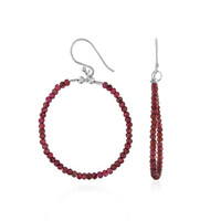 Boucles d'oreilles en argent et Grenat du Mozambique