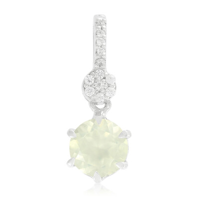 Pendentif en argent et Préhnite