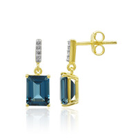 Boucles d'oreilles en argent et Topaze bleu de Londres