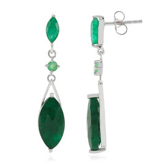Boucles d'oreilles en argent et Béryl couleur émeraude