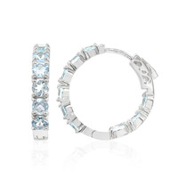 Boucles d'oreilles en argent et Topaze bleu ciel