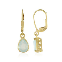 Boucles d'oreilles en argent et Calcédoine d'eau