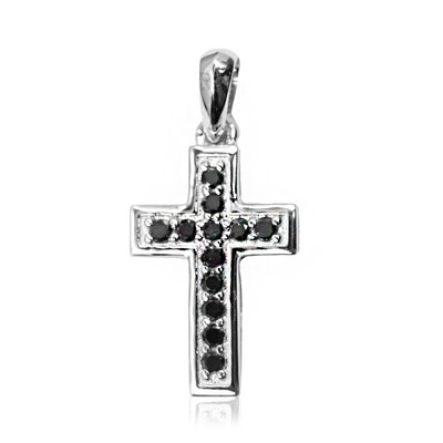 Pendentif en argent et Diamant noir