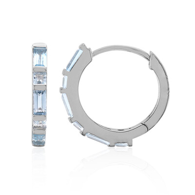 Boucles d'oreilles en argent et Topaze bleu ciel