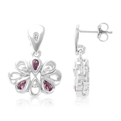 Boucles d'oreilles en argent et Tourmaline cuprifère rose