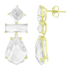 Boucles d'oreilles en argent et Quartz blanc (TPC)
