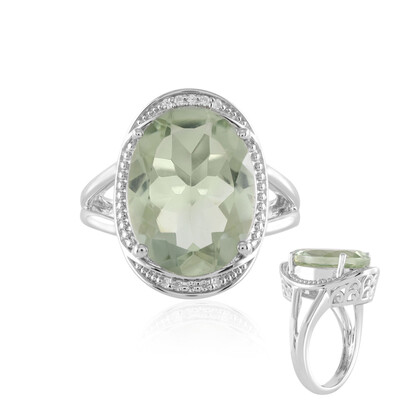 Bague en argent et Améthyste verte
