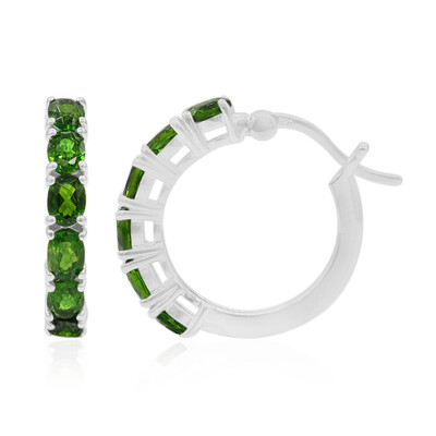 Boucles d'oreilles en argent et Diopside de Russie