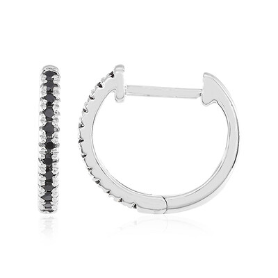 Boucles d'oreilles en argent et Spinelle noir