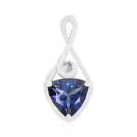 Pendentif en argent et Topaze bleu roi