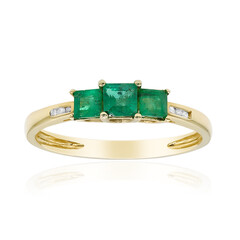 Bague en or et Emeraude de Zambie AAA (CIRARI)