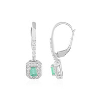 Boucles d'oreilles en argent et Emeraude de Russie