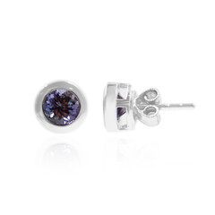 Boucles d'oreilles en argent et Tanzanite non chauffée