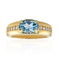 Bague en argent et Topaze bleu ciel