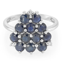 Bague en argent et Saphir bleu