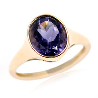 Bague en or et Quartz Myrtille