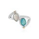 Bague en argent et Opale bleue d'Éthiopie (Granulieren)