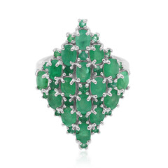 Bague en argent et Émeraude d'Inde