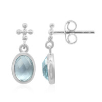 Boucles d'oreilles en argent et Topaze bleu ciel