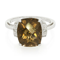 Bague en argent et Quartz fumé