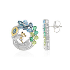 Boucles d'oreilles en argent et Topaze bleu Suisse (Gems en Vogue)
