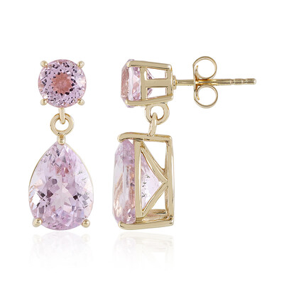 Boucles d'oreilles en or et Kunzite