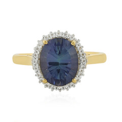 Bague en argent et Quartz mystique bleu