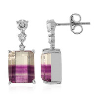 Boucles d'oreilles en argent et Fluorite multicolore