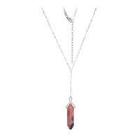 Collier en argent et Rhodonite