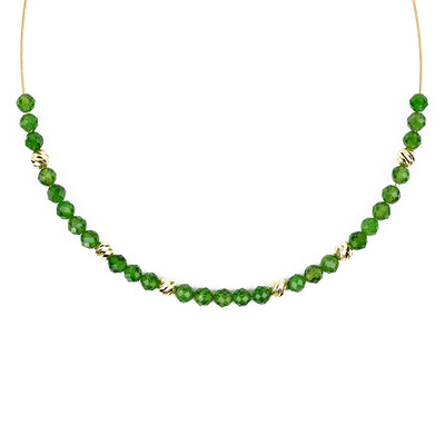 Collier en acier inoxydable et Diopside de Russie
