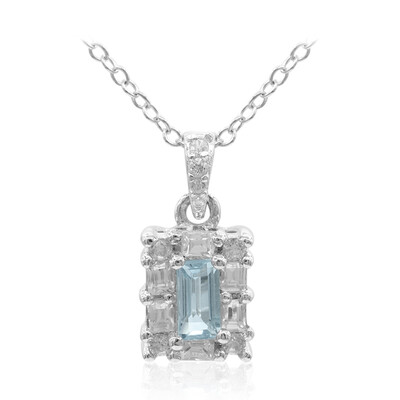 Collier en argent et Topaze bleu ciel