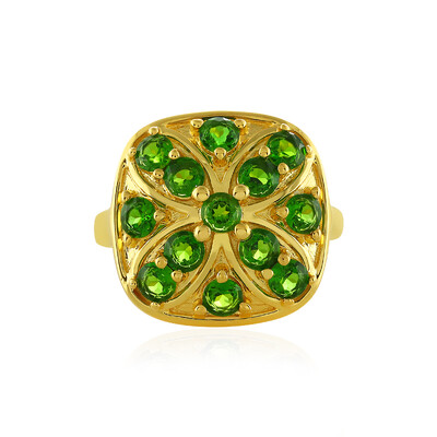 Bague en argent et Diopside de Russie