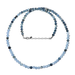 Collier en argent et Aigue marine mousse