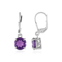 Boucles d'oreilles en argent et Améthyste de Zambie