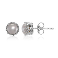 Boucles d'oreilles en argent et Perle de culture d'eau douce